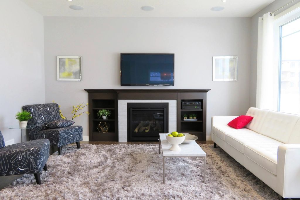 Living room with fireplace